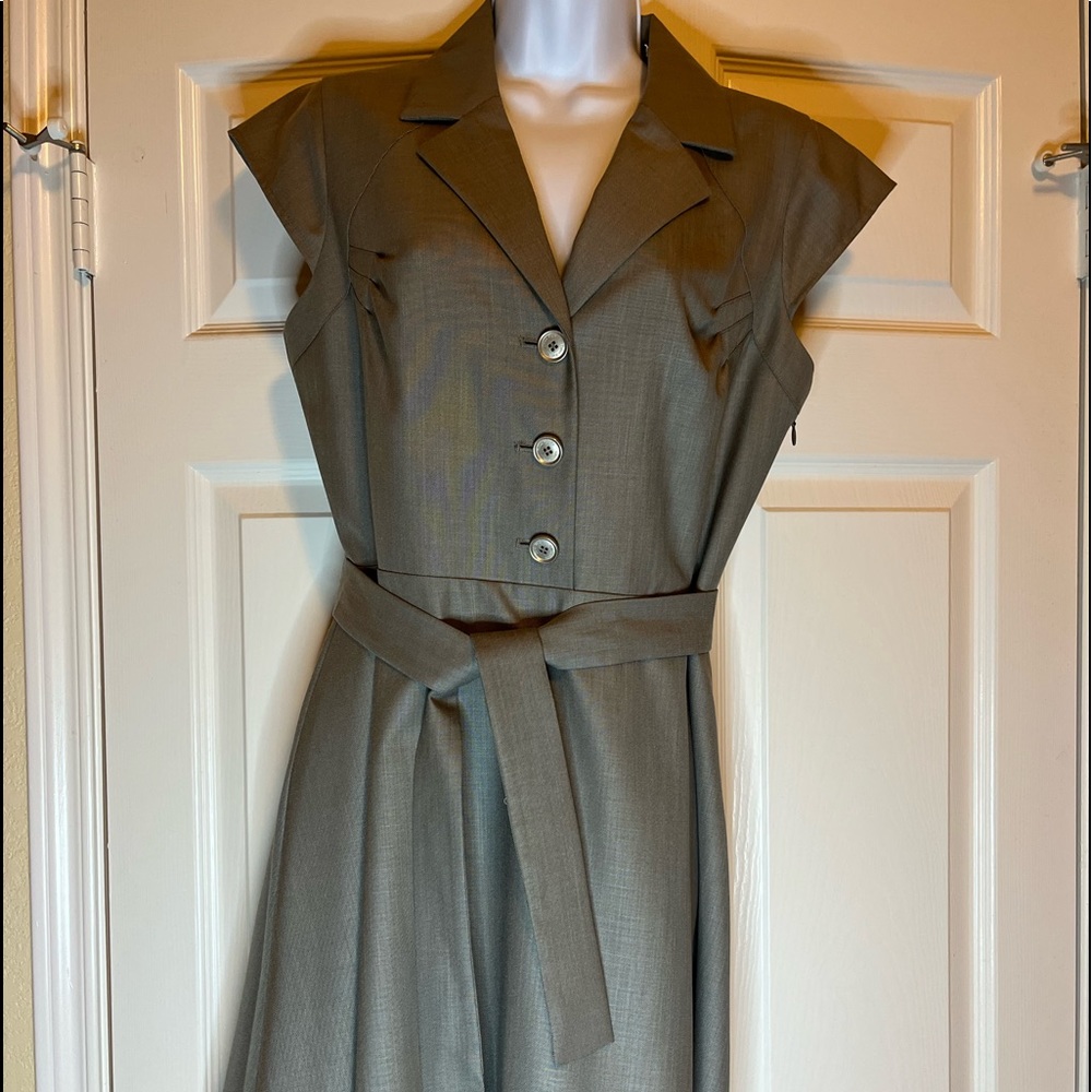 Business attire grayish brown A line dress